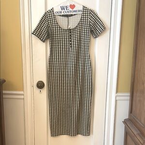 Vintage Betsey Johnson Black and White gingham Midi Dress
